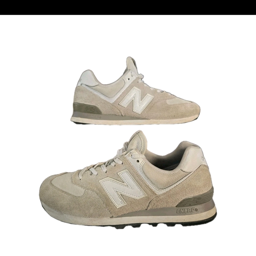 New Balance 574 ML574EVW GREY Suede GOOD Used Condition  M 9 W 10.5 - Picture 2 of 8